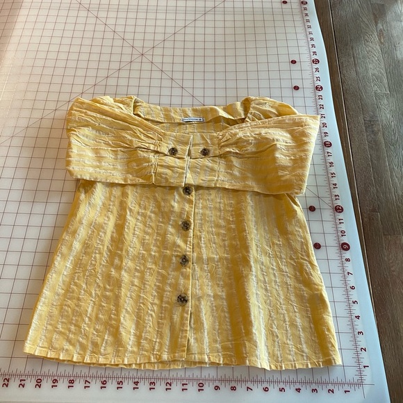 Anthropologie Serene Bohemian sz medium sunny yellow summer boho peasant blouse - Picture 16 of 16